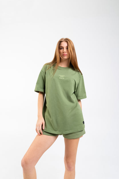 Concave Womens Wave Tee Oversize - Olive Green/Green