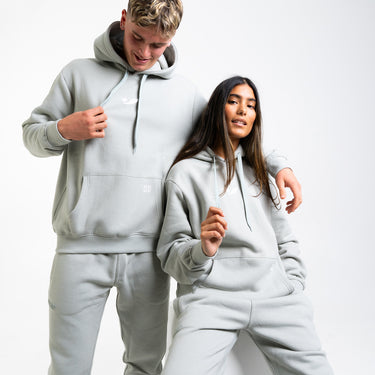 Concave Unisex Pullover Hoodie - Grey/White