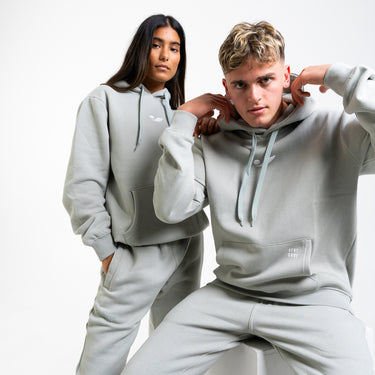 Concave Unisex Pullover Hoodie - Grey/White