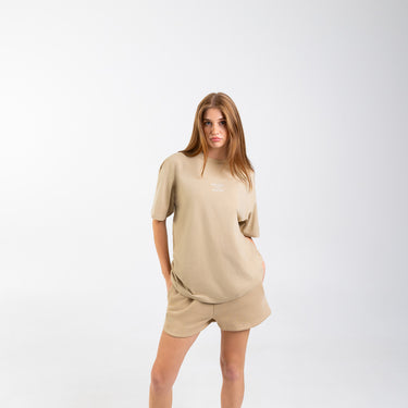 Concave Womens Wave Tee Oversize - Beige/White