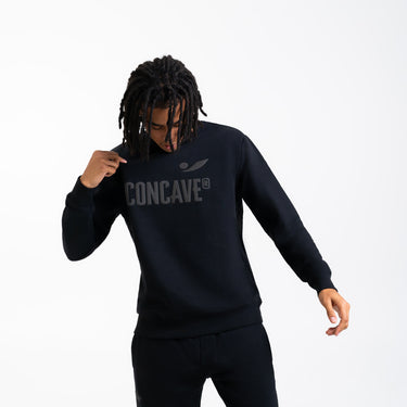 Concave Unisex Crew Neck Sweat Top - Black/Black