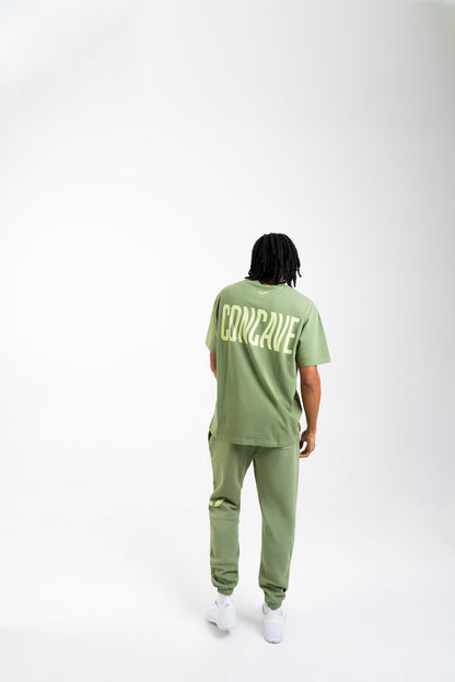 Concave Mens Wave Tee Oversize - Olive Green/Green