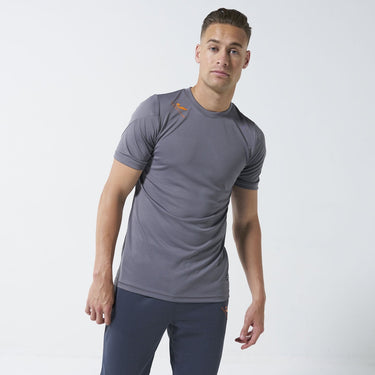 Concave Performance Top - Charcoal/Zest Orange